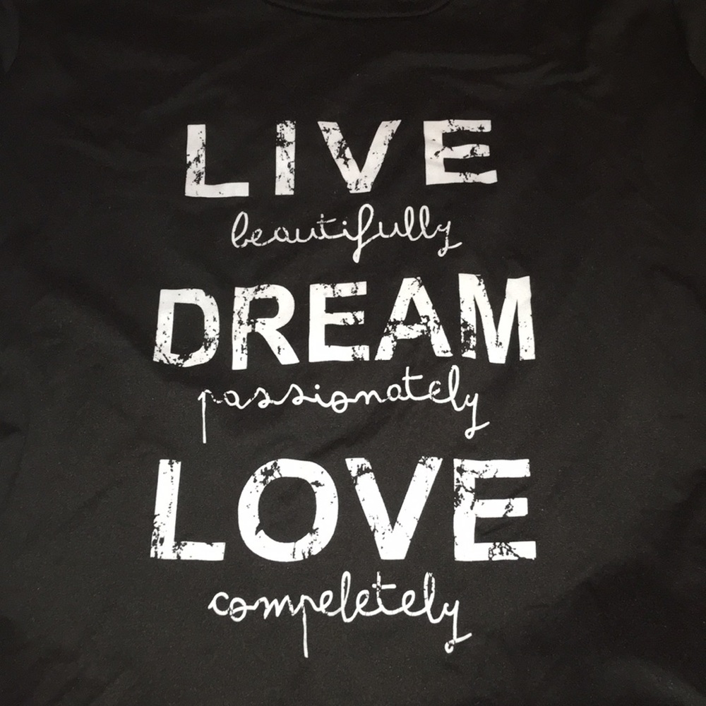 Rue 21 shirt. Frayed lettering